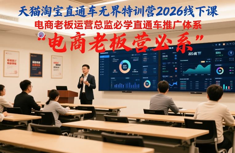 天猫淘宝直通车无界特训营2026线下课，电商老板运营总监必学直通车推广体系-悟空知识星球