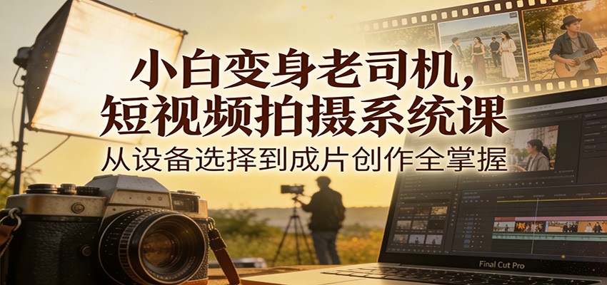 小白变身老司机，短视频拍摄系统课，从设备选择到成片创作全掌握-悟空知识星球