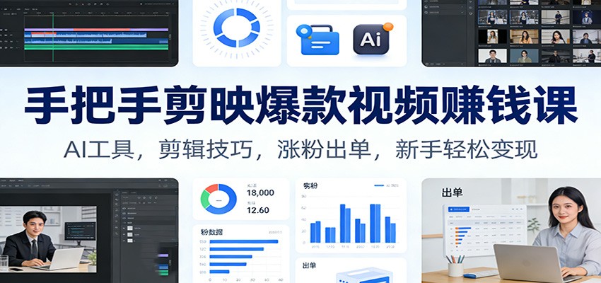 手把手剪映爆款视频赚钱课：AI工具，剪辑技巧，涨粉出单，新手轻松变现-悟空知识星球