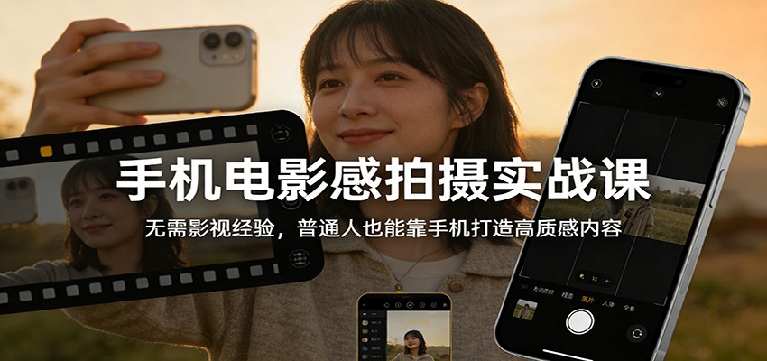 手机电影感拍摄实战课：无需影视经验，普通人也能靠手机打造高质感内容-悟空知识星球