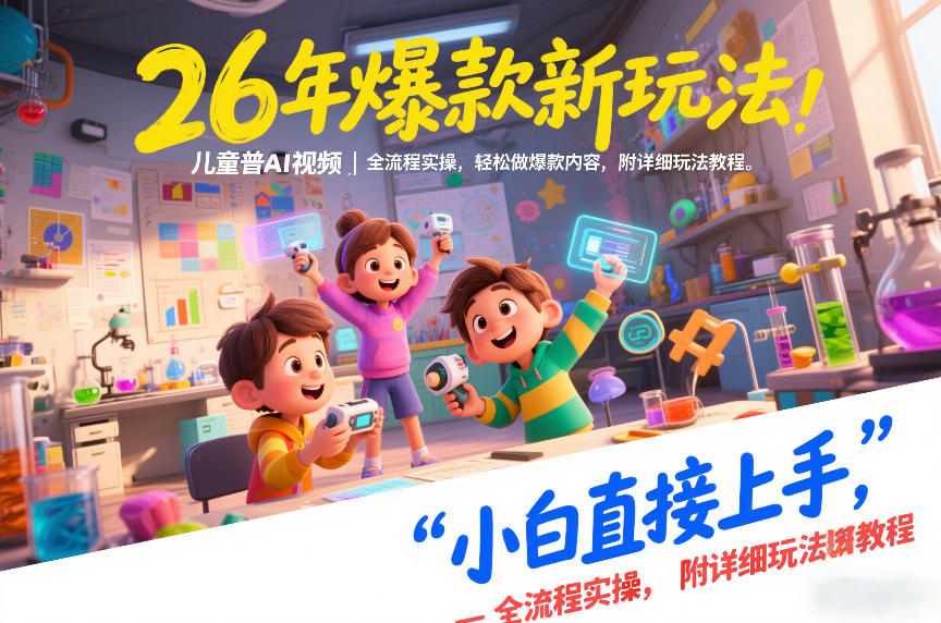 26年爆款新玩法，儿童科普AI视频，全流程实操，轻松做爆款内容，小白直接上手，附详细玩法教程-悟空知识星球