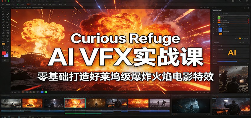 Curious Refuge AI VFX实战课,零基础打造好莱坞级爆炸火焰电影特效-悟空知识星球