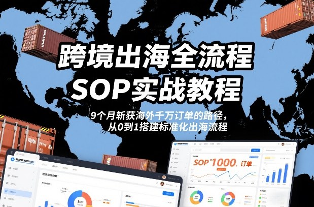 跨境出海全流程全盘托出SOP实战教程，9个月斩获海外千万订单的路径，从0到1搭建标准化出海流程-悟空知识星球