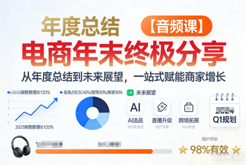 电商年未终极分享，从年度总结到未来展望，一站式赋能商家增长【音频课】-悟空知识星球
