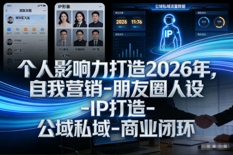 个人影响力打造2026年，自我营销-朋友圈人设-IP打造-公域私域-商业闭环-悟空知识星球