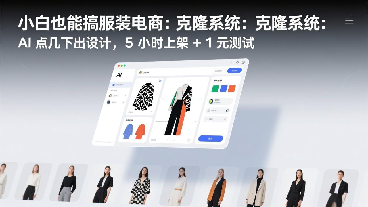 （17411期）小白也能搞服装电商：克隆系统：AI 点几下出设计，5 小时上架 + 1 元测试-悟空知识星球