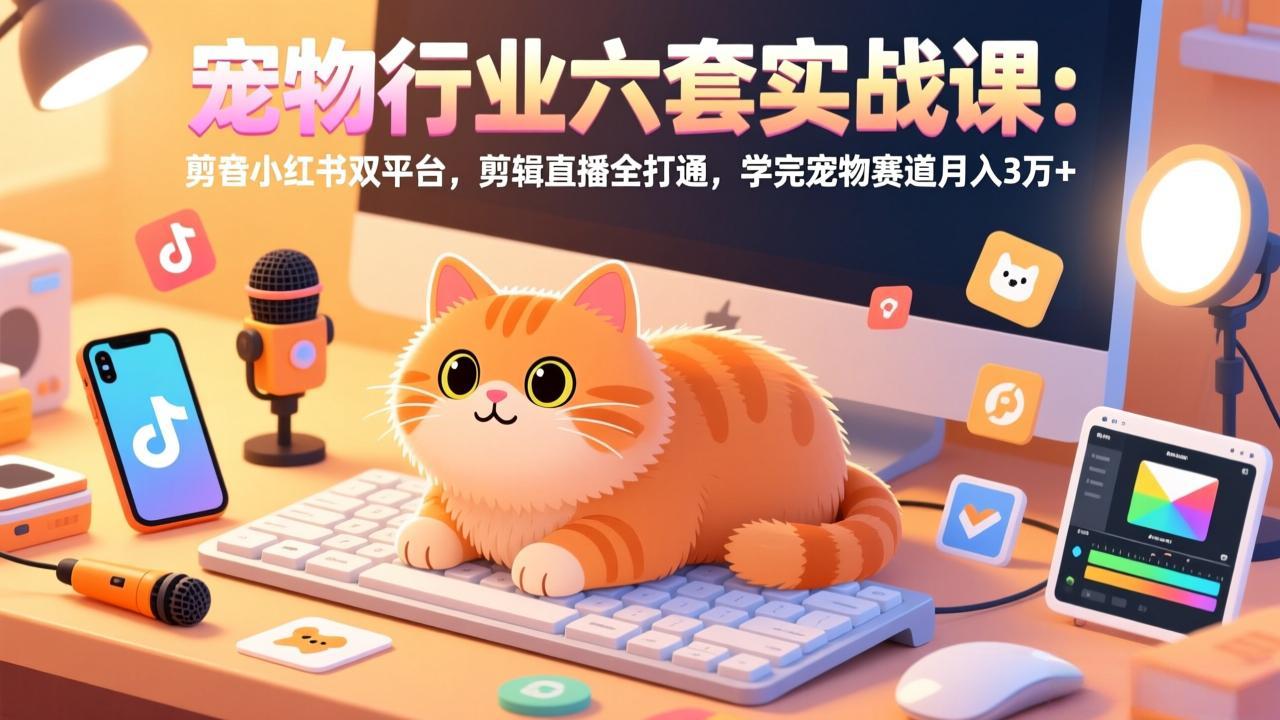 （17411期）宠物行业六套实战课：抖音小红书双平台，剪辑直播全打通，学完宠物赛道月入3万+-悟空知识星球