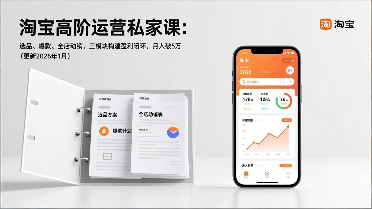 （17280期）淘宝高阶运营私家课：选品、爆款、全店动销，三模块构建盈利闭环，月入破5万（更新26年1月）-悟空知识星球