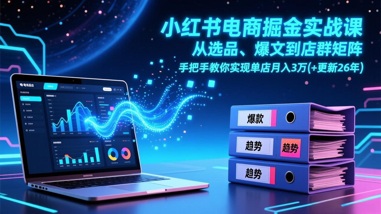 （17290期）小红书电商掘金实战课，从选品、爆文到店群矩阵，手把手教你实现单店月入3万+(更新26年)-悟空知识星球