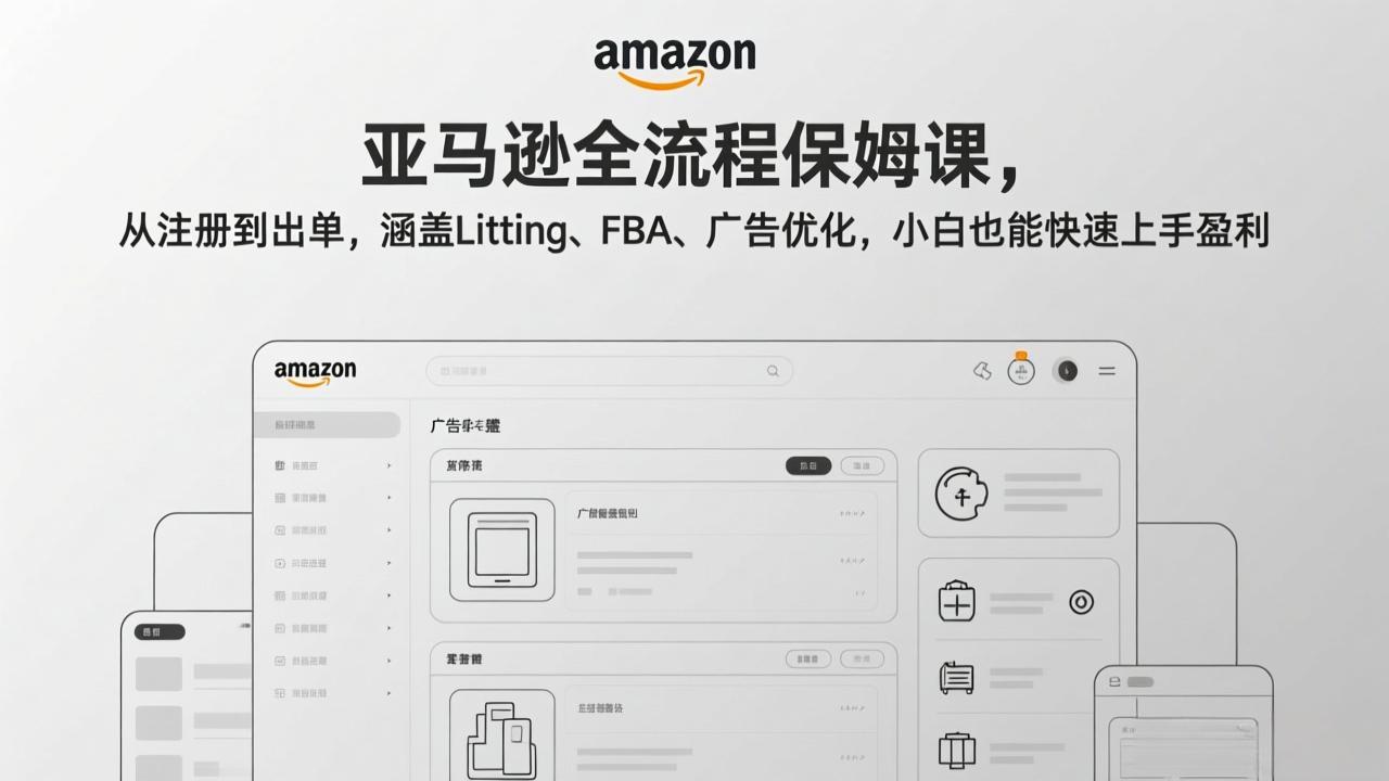 （17293期）亚马逊全流程保姆课，从注册到出单，涵盖Listing、FBA、广告优化，小白也能快速上手盈利-悟空知识星球