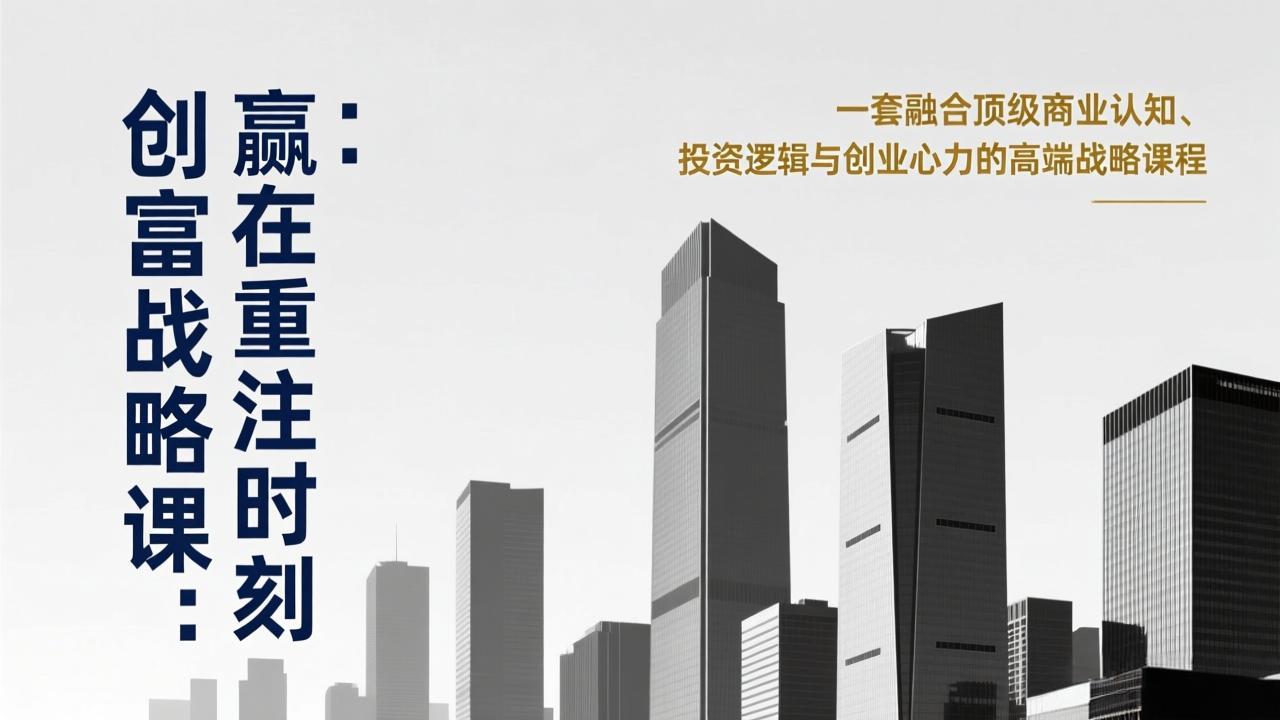 （17337期）《创富战略课：赢在重注时刻》一套融合顶级商业认知、投资逻辑与创业心力的高端战略课程-悟空知识星球
