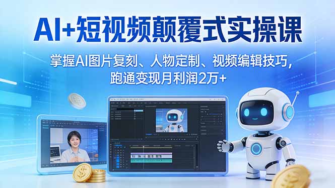 （17454期）AI+短视频颠覆式实操课：掌握AI图片复刻、人物定制、视频编辑技巧，跑通变现月利润2万+-悟空知识星球