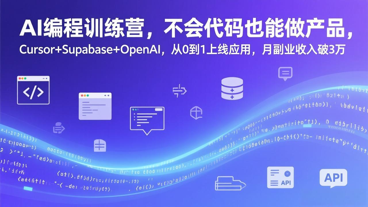 （17388期）AI编程训练营，不会代码也能做产品，Cursor+Supabase+OpenAI，从0到1上线应用，月副业收入破3万-悟空知识星球