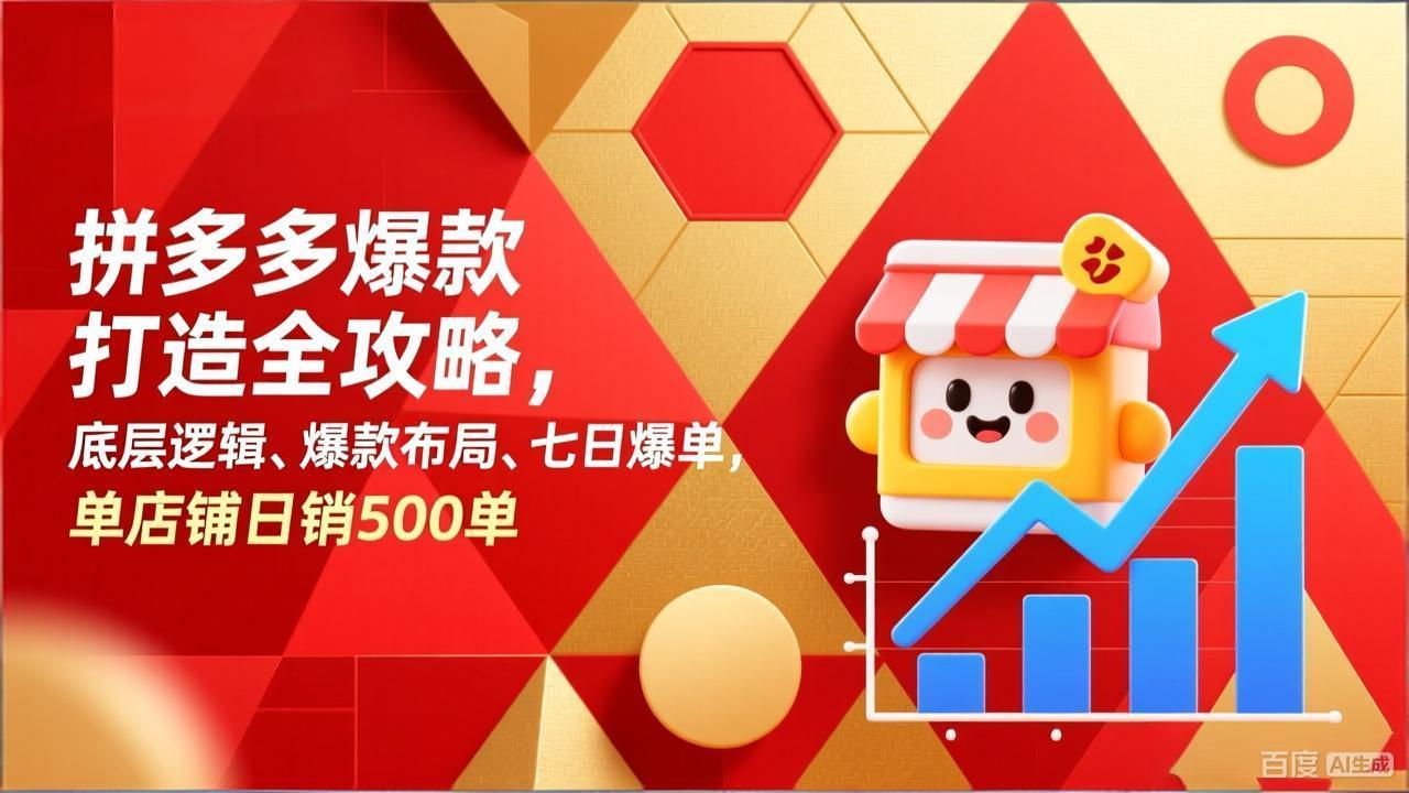 （17346期）拼多多爆款打造全攻略，底层逻辑、爆款布局、七日爆单，单店铺日销500单-悟空知识星球