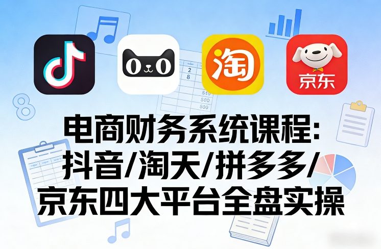 电商财务系统课程，覆盖抖音、淘天、拼多多、京东四大主流平台的全盘实操-悟空知识星球