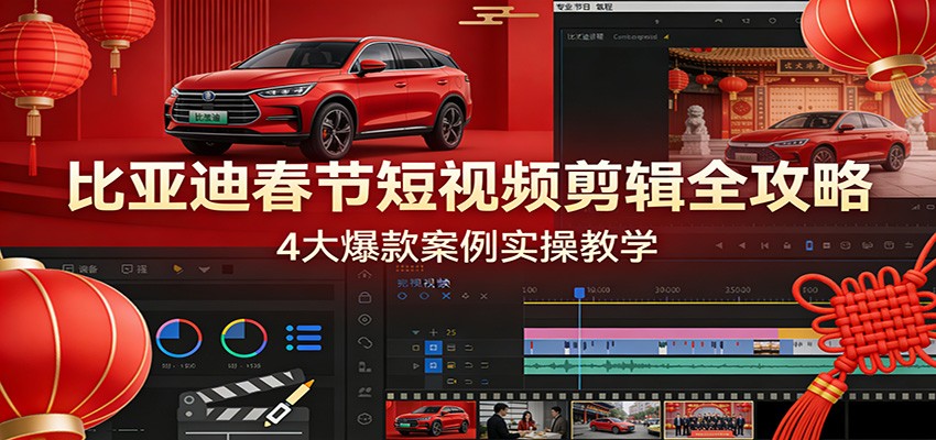 比亚迪春节短视频剪辑全攻略，4大爆款案例实操教学-悟空知识星球