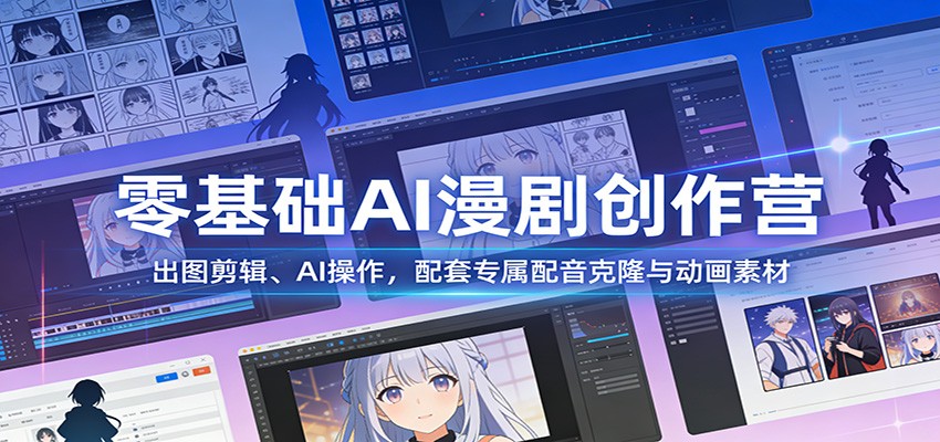 零基础AI漫剧创作营：出图剪辑、AI操作，配套专属配音克隆与动画素材-悟空知识星球