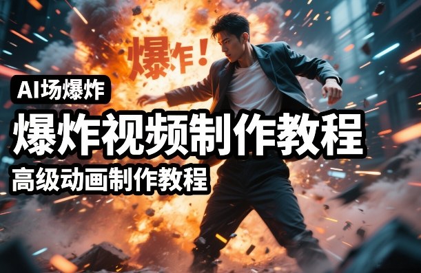 AI场景爆炸视频制作教程，利用人物实拍视频制作出高级的动画特效-悟空知识星球