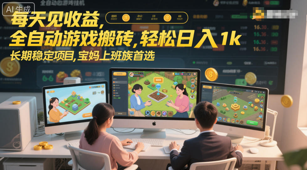 每天见收益，全自动游戏搬砖，轻松日入1k，长期稳定项目，宝妈上班族首选【揭秘】-悟空知识星球