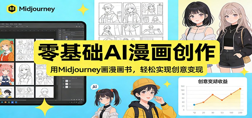 零基础AI漫画创作:用Midjourney画漫画书,轻松实现创意变现-悟空知识星球
