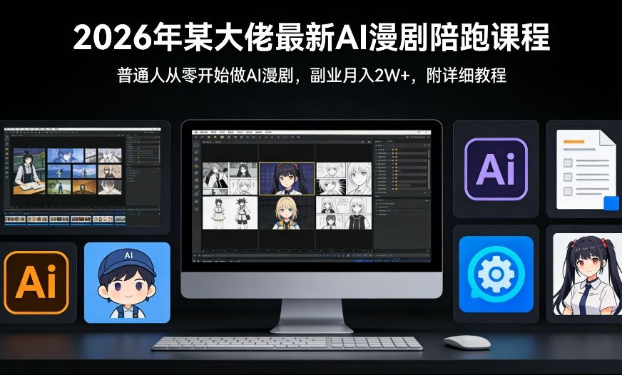 26年某大佬最新Ai漫剧陪跑课程，普通人从零开始做AI漫剧，副业月入2W+-悟空知识星球