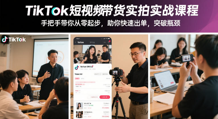 TikTok短视频带货实拍实战课程，手把手带你从零起步，助你快速出单，突破瓶颈-悟空知识星球