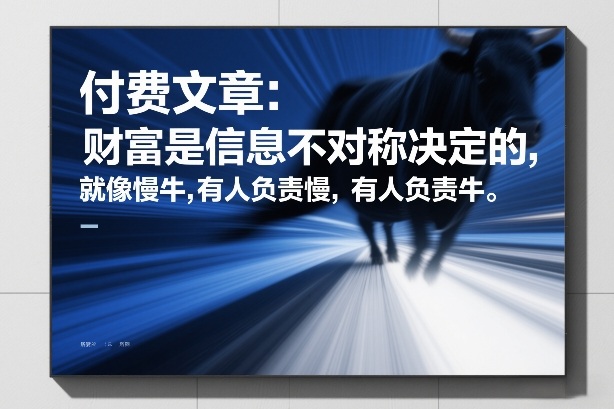 付费文章：财富是信息不对称决定的，就像慢牛，有人负责慢，有人负责牛-悟空知识星球