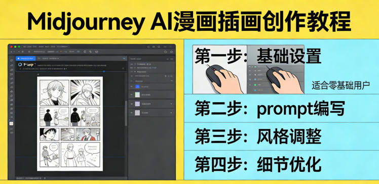 利用Midjourney AI人工智能轻松创作漫画插画教程，零基础创作完整漫画插画-悟空知识星球