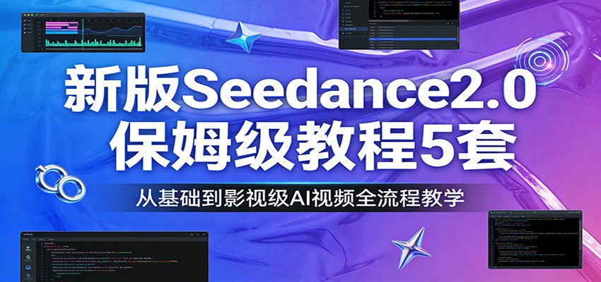 新版Seedance2.0保姆级教程5套:从基础到影视级AI视频全流程教学-悟空知识星球