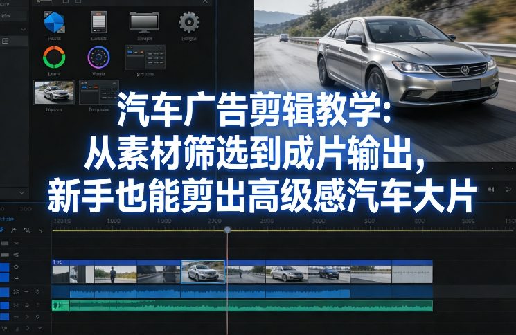 汽车广告剪辑教学：从素材筛选到成片输出，新手也能剪出高级感汽车大片-悟空知识星球