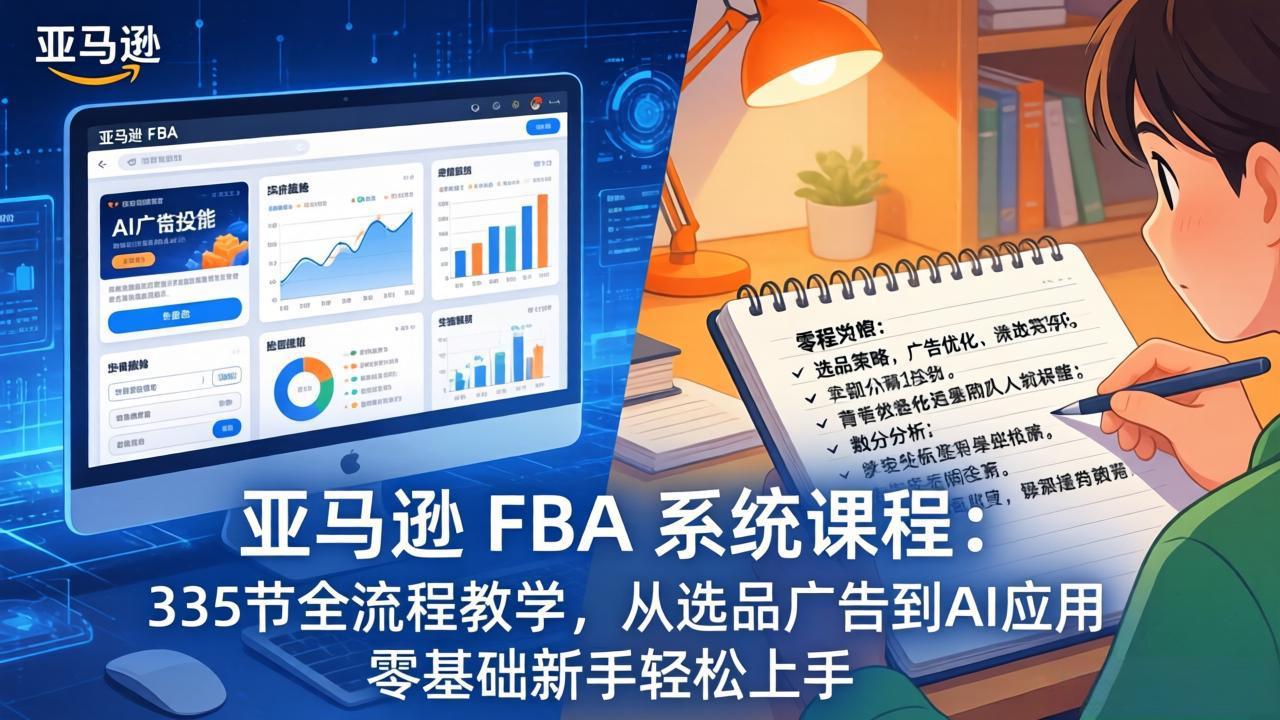 （17744期）亚马逊 FBA 系统课程（更新26年3月）335节全流程教学，从选品广告到AI应用，零基础新手轻松上手-悟空知识星球