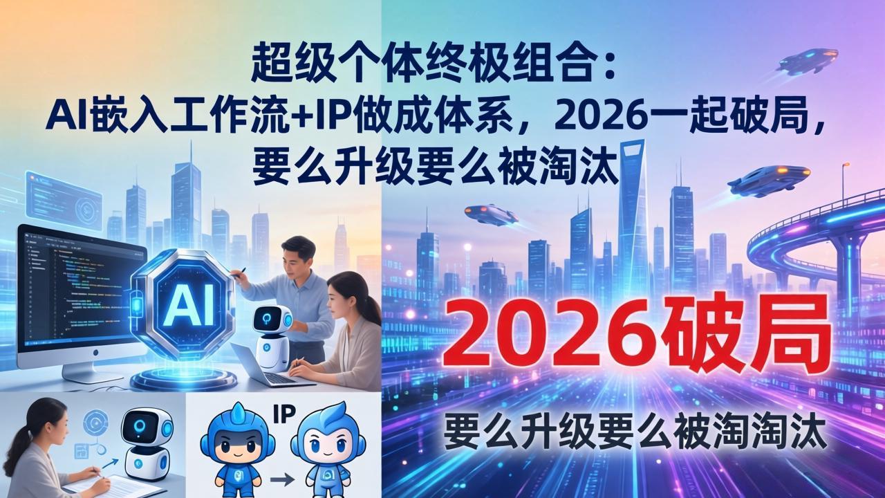 （17789期）超级个体终极组合：AI嵌入工作流+IP做成体系，2026一起破局，要么升级要么被淘汰-悟空知识星球