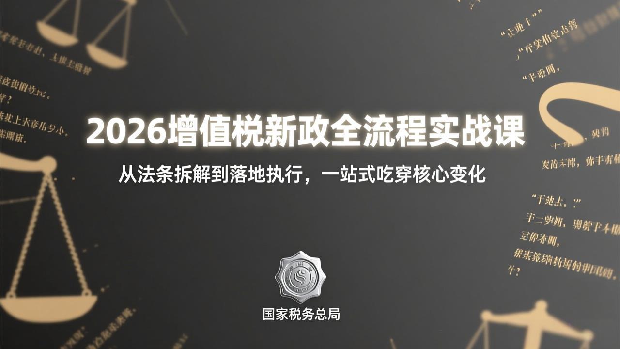 （17529期）2026增值税新政全流程实战课：从法条拆解到落地执行，一站式吃透核心变化-悟空知识星球