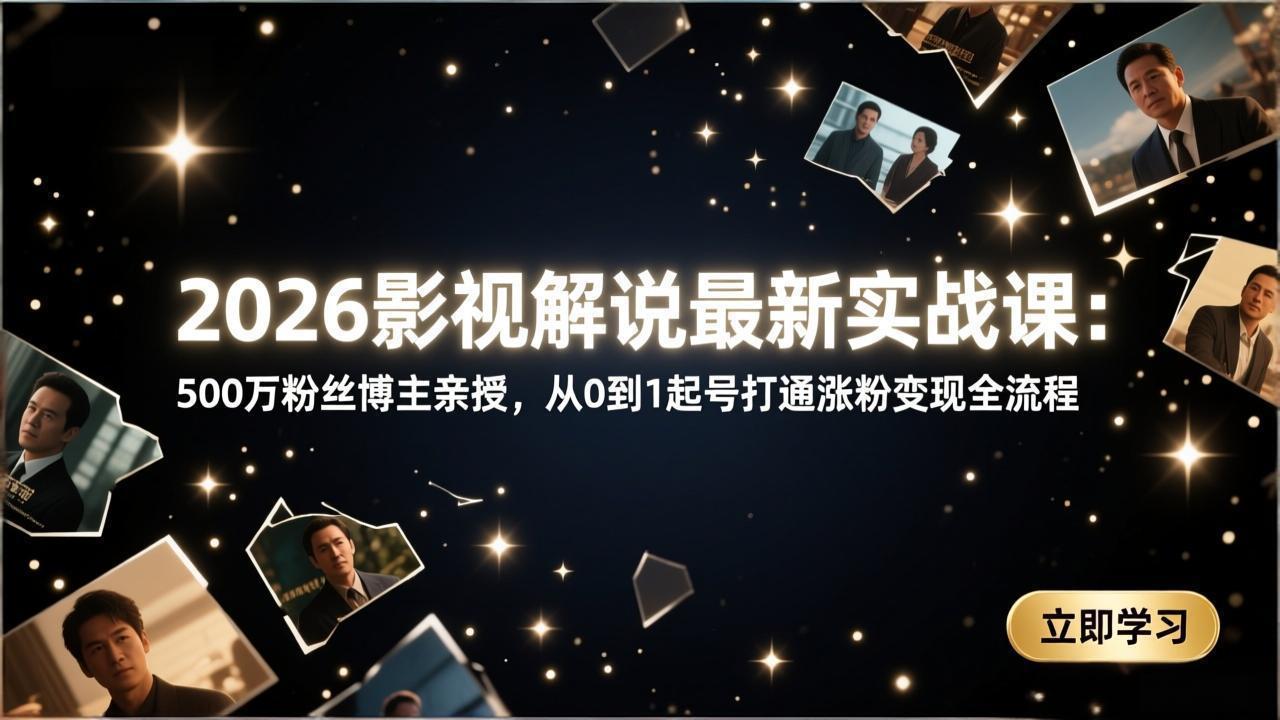 （17530期）2026影视解说最新实战课：500万粉丝博主亲授，从0到1起号打通涨粉变现全流程-悟空知识星球