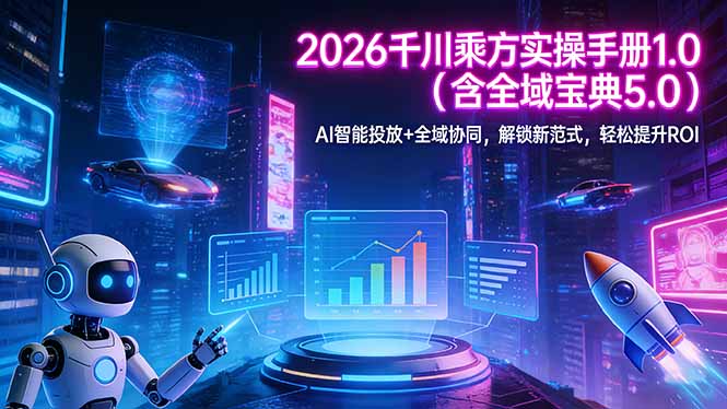 (17625期)2026 千川乘方实操手册 1.0(含全域宝典 5.0)AI 智能投放+全域协同,解锁新范式,轻松提升ROI-悟空知识星球