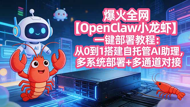 (17612期)爆火全网【OpenClaw 小龙虾】一键部署教程:从0到1搭建自托管AI助理,多系统部署+多通道对接-悟空知识星球