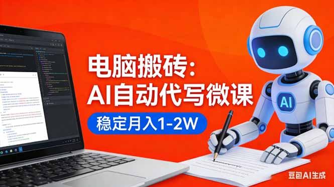(17582期)电脑搬砖:AI自动代写微课,稳定月入1-2W,提供接单渠道,0门槛小白可做!-悟空知识星球