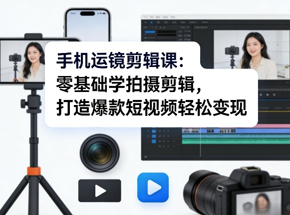 手机运镜剪辑课:零基础学拍摄剪辑,打造爆款短视频轻松变现-悟空知识星球