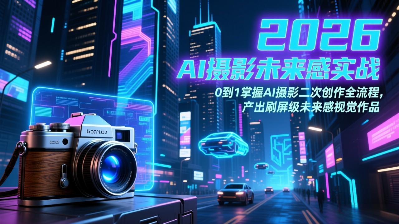 (17584期)2026 AI摄影未来感实战:0到1掌握AI摄影二次创作全流程,产出刷屏级未来感视觉作品-悟空知识星球