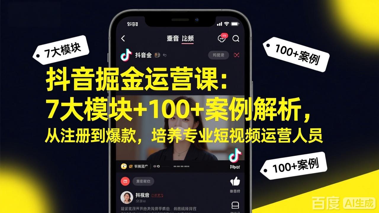 (17573期)抖音掘金运营课:7大模块+100+案例解析,从注册到爆款,培养专业短视频运营人员-悟空知识星球