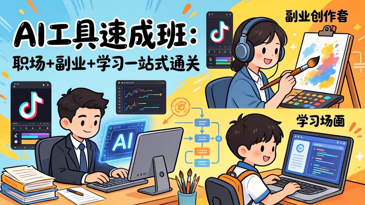 (17650期)AI工具速成班:职场+副业+学习一站式通关,20+爆款类型+剪映技巧+抖音算法,0基础快速上手-悟空知识星球