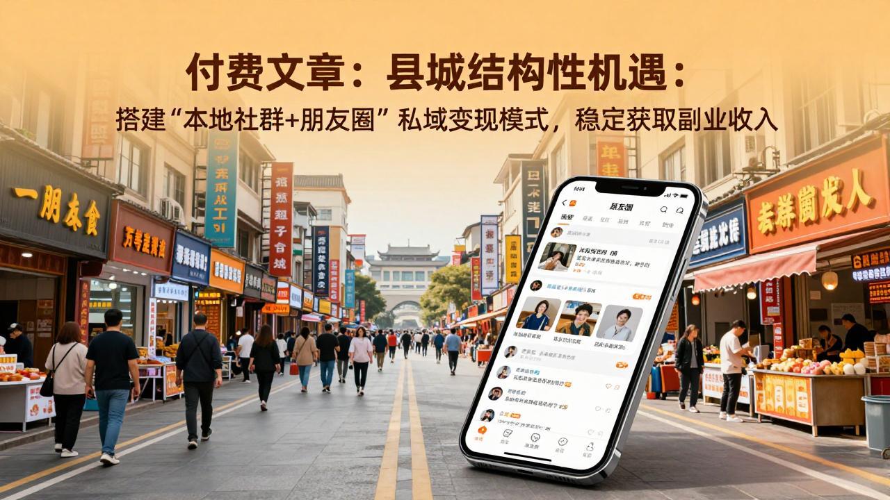 （17518期）付费文章：县城结构性机遇：搭建“本地社群+朋友圈”私域变现模式，稳定获取副业收入-悟空知识星球