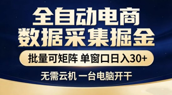 独家电商数据全自动采集项目，批量可矩阵，单窗口轻松日入3张+【揭秘】-悟空知识星球