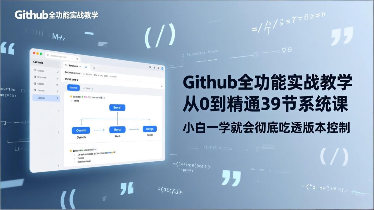 （17501期）GitHub-全功能实战教学，从0到精通39节系统课，小白一学就会彻底吃透版本控制-悟空知识星球