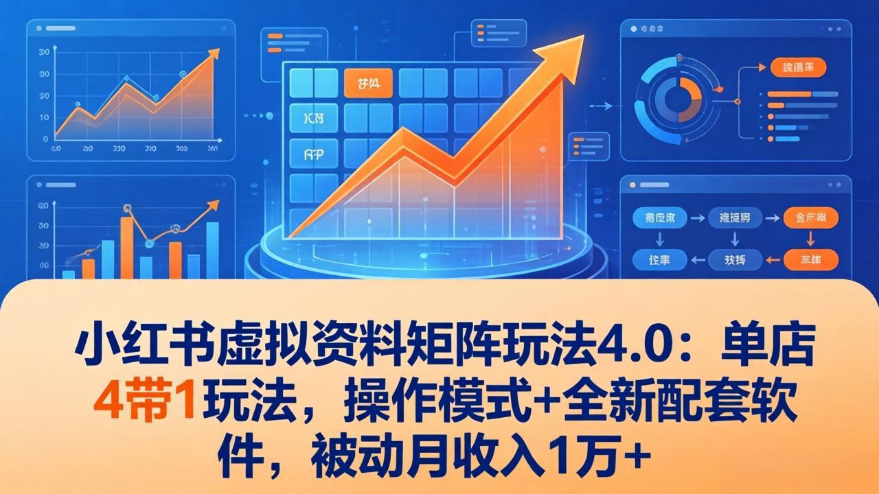 （17730期）小红书虚拟资料矩阵玩法4.0：单店4带1玩法，操作模式+全新配套软件，被动月收入1万+-悟空知识星球