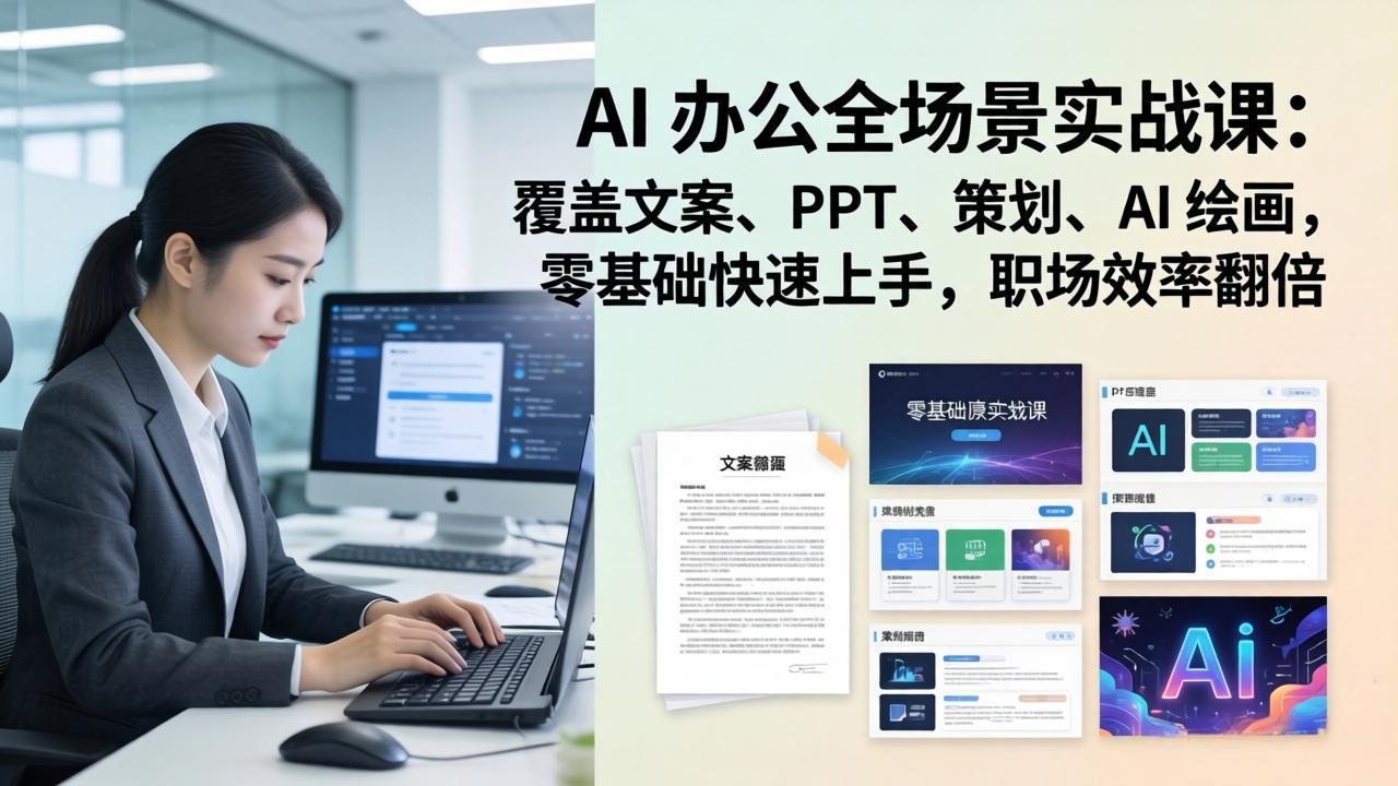 （17732期） AI 办公全场景实战课：覆盖文案、PPT、策划、AI 绘画，零基础快速上手，职场效率翻倍-悟空知识星球