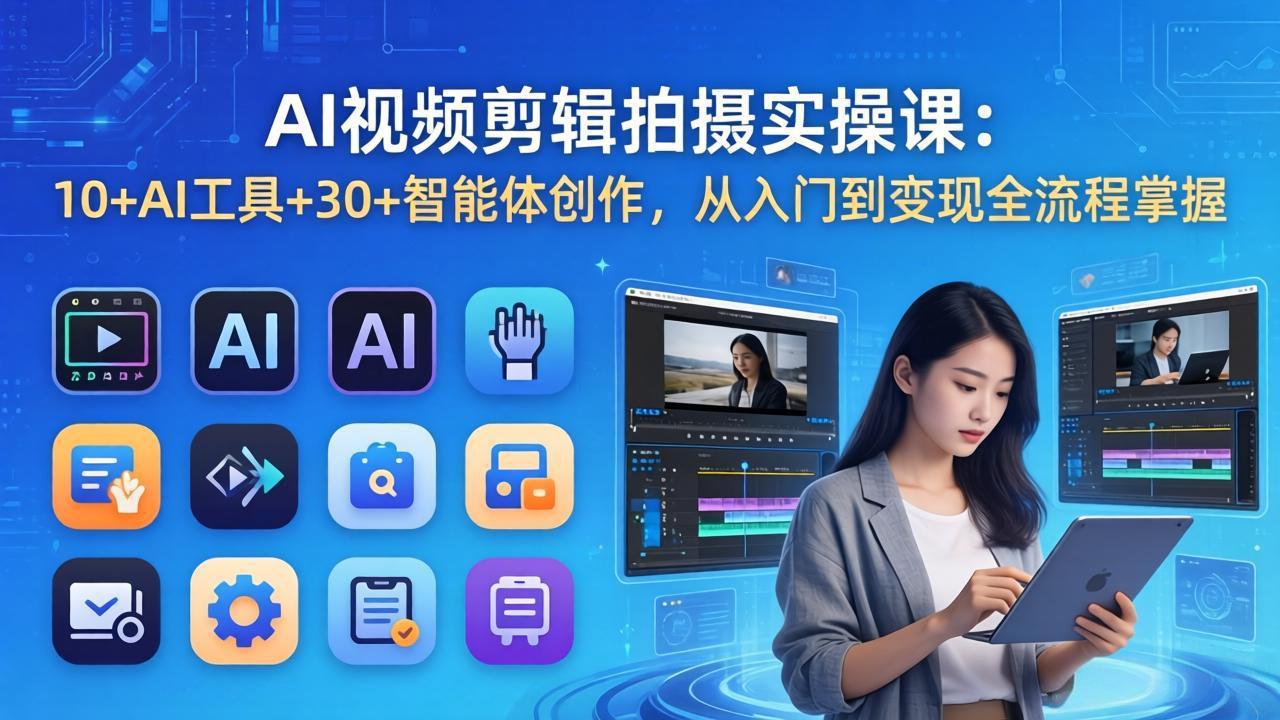 （17818期）AI 视频剪辑拍摄实操课：10+AI工具+30+智能体创作，从入门到变现全流程掌握-悟空知识星球