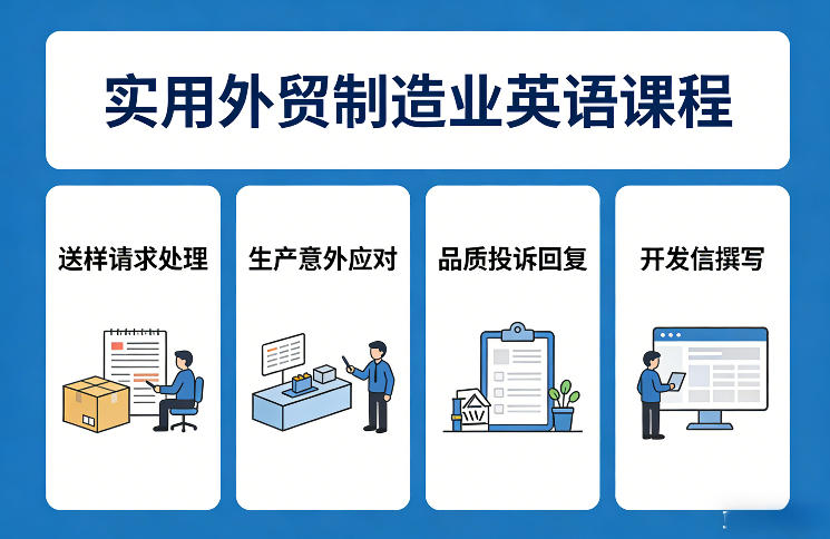 实用外贸制造业英语课程，教你专业处理送样请求、应对生产意外、回复品质投诉、撰写开发信等-悟空知识星球