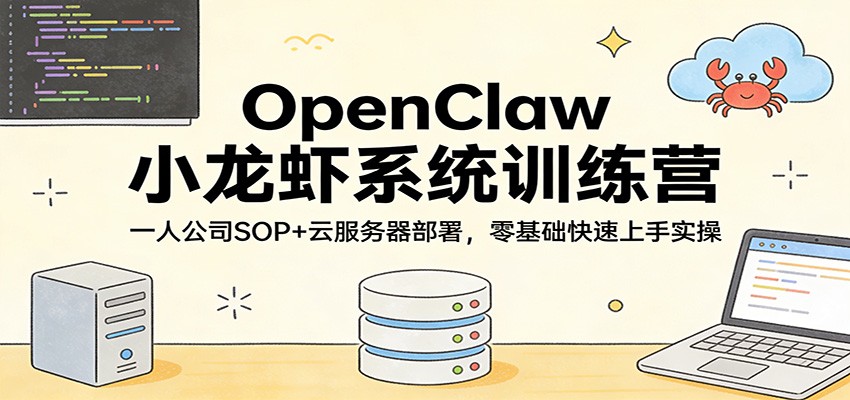 OpenClaw小龙虾系统训练营：一人公司SOP，云服务器部署，零基础快速上手实操-悟空知识星球