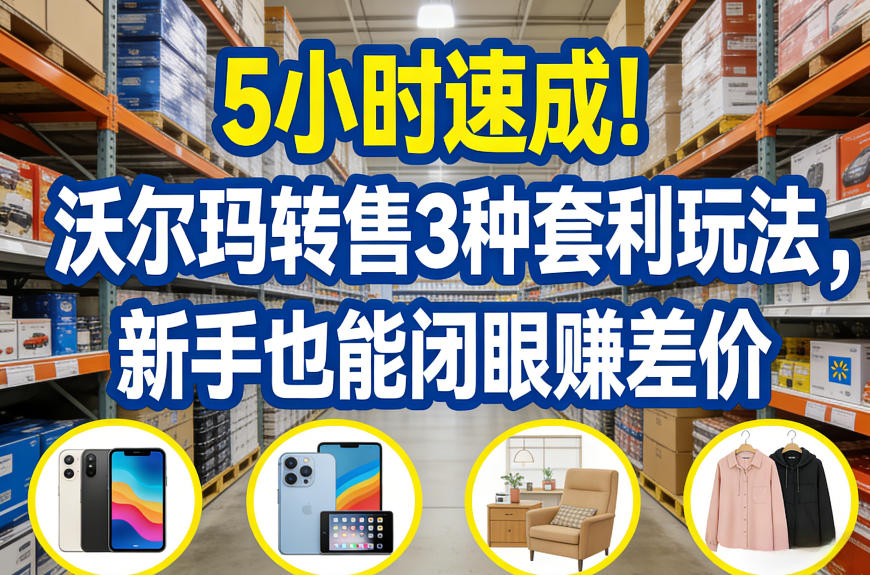 5小时速成！沃尔玛转售3种套利玩法，新手也能闭眼賺差价-悟空知识星球